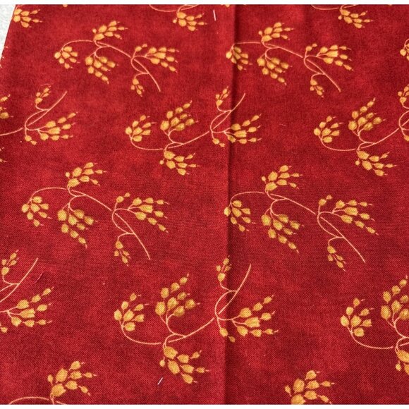 Harvest Home Fat Quarter 18x22 Cotton Fabric By Brannock & Patek Red Gold Floral - Picture 1 of 5